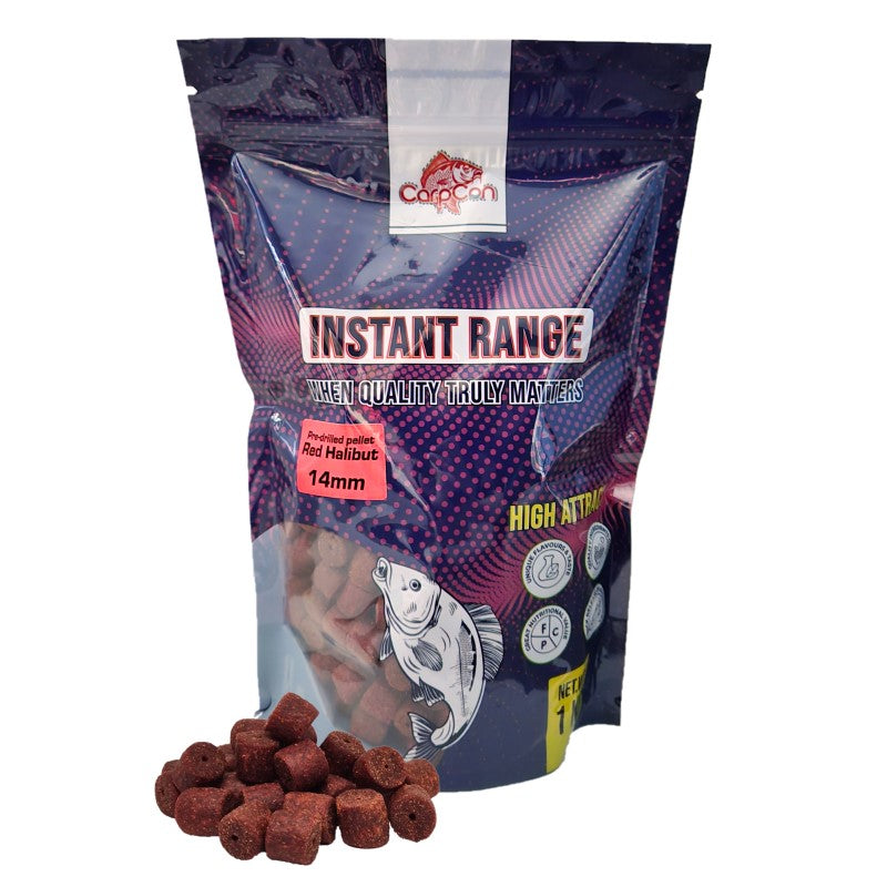 CarpCon Red Halibut Pellets met gat 14mm - 1kg