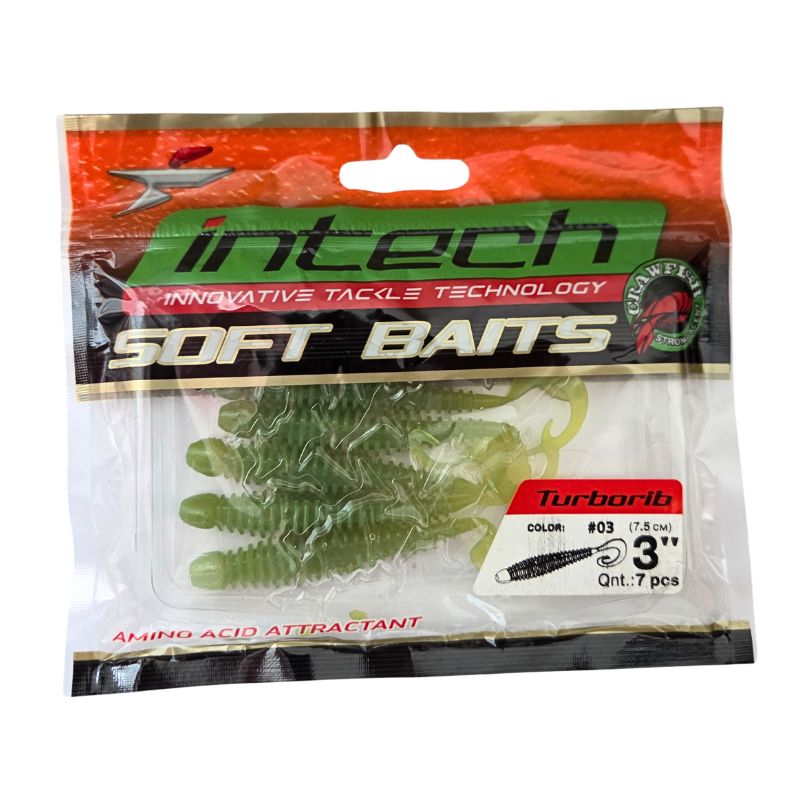 Intech Turborib Softbait 3'' - 7.5cm - 7 stuks - Shad kleur #03