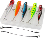 PredaCon Poppers Set met Stalen onderlijnen - 8-delig - 9cm - 12.5g