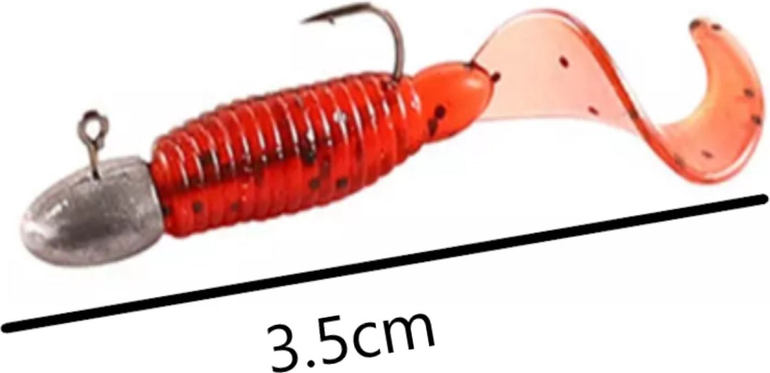 PredaCon Mini Shad Box incl. Jigheads en Stalen Onderlijnen - 28-delige set - 3cm Softbaits & Jigheads #10