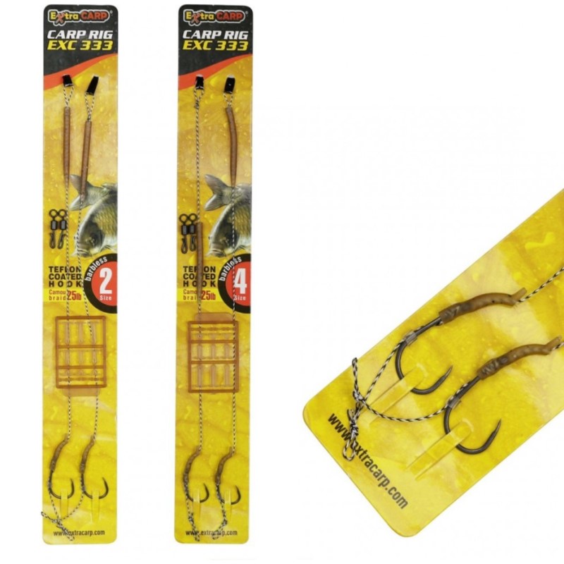 Extra Carp Rig EXC 333 BARBLESS - 2 stuks (Meerdere Haakmaten)