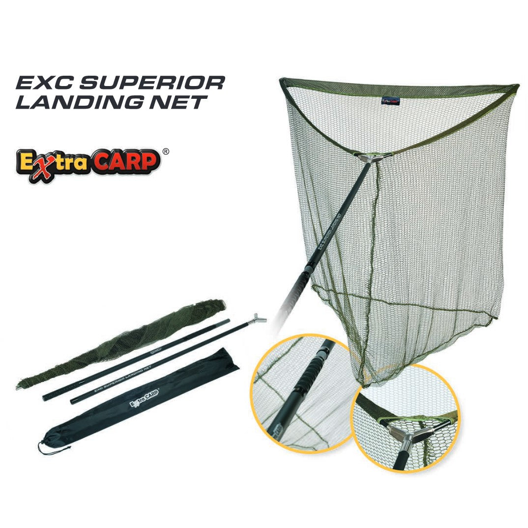 Extra Carp Superior Landing Net - Met Schepnetsteel en Beschermhoes - 105x105cm - 1.8m