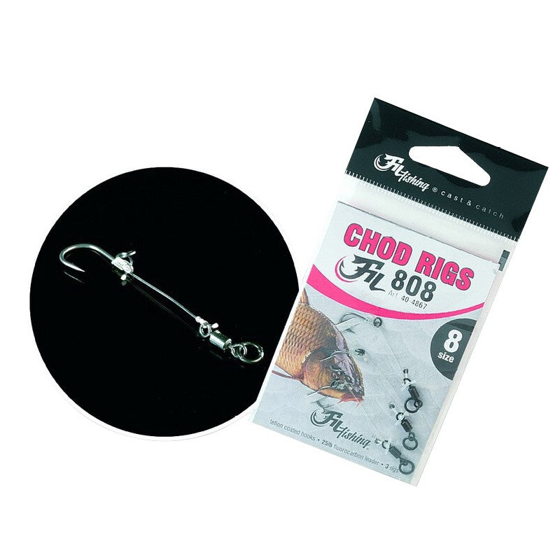 Fil Fishing Chod Rigs Fil 808 - 3 stuks (Meerdere Haakmaten)