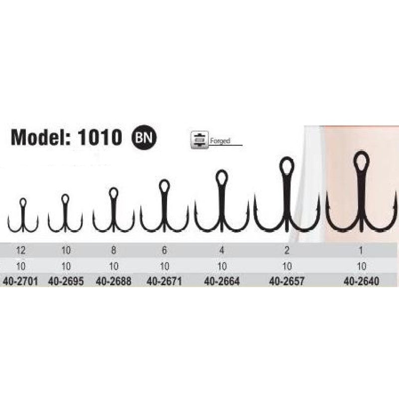 Fil Fishing Filex Treble Hook - 10 stuks - Zwart (Meerdere Haakmaten)