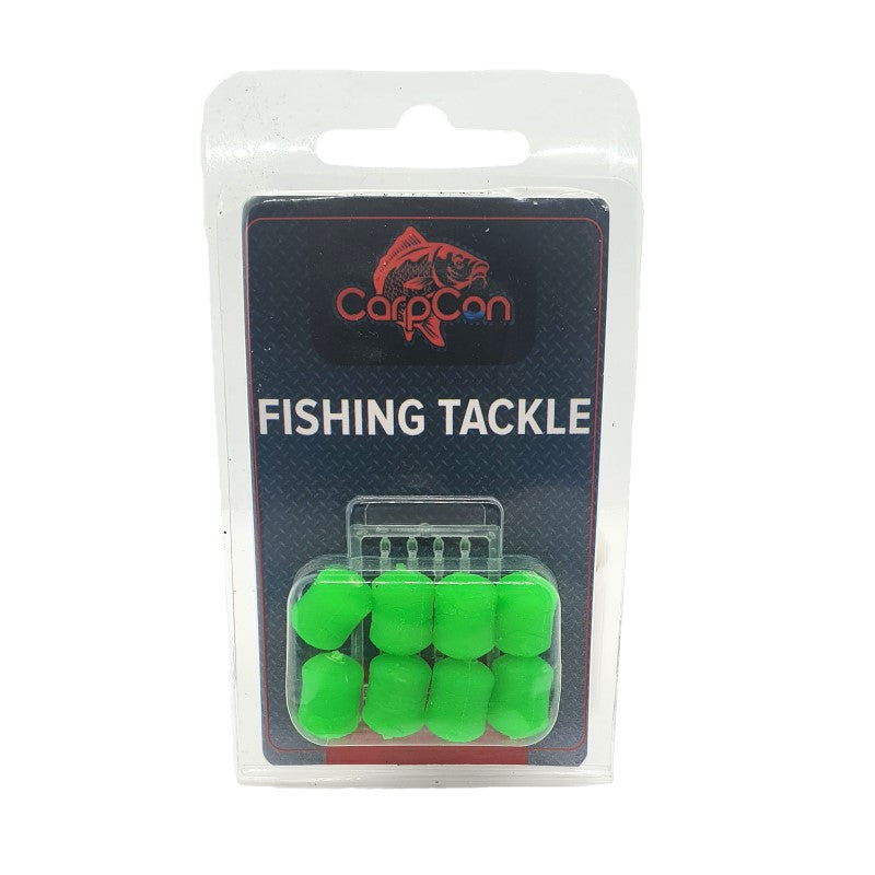 CarpCon Slow-Sinking Dumbell 'Green' 14mm - incl. hair stoppers  - 8 stuks