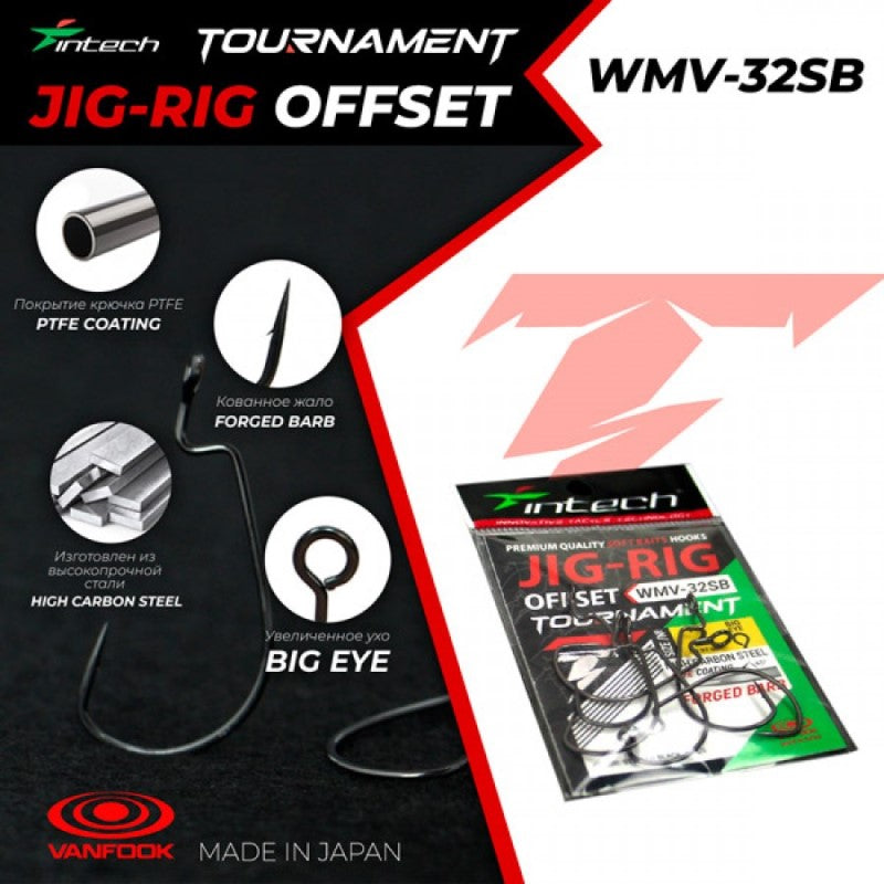 Intech Jig-Rig Offset Hooks - 6 stuks (Meerdere Haakmaten)