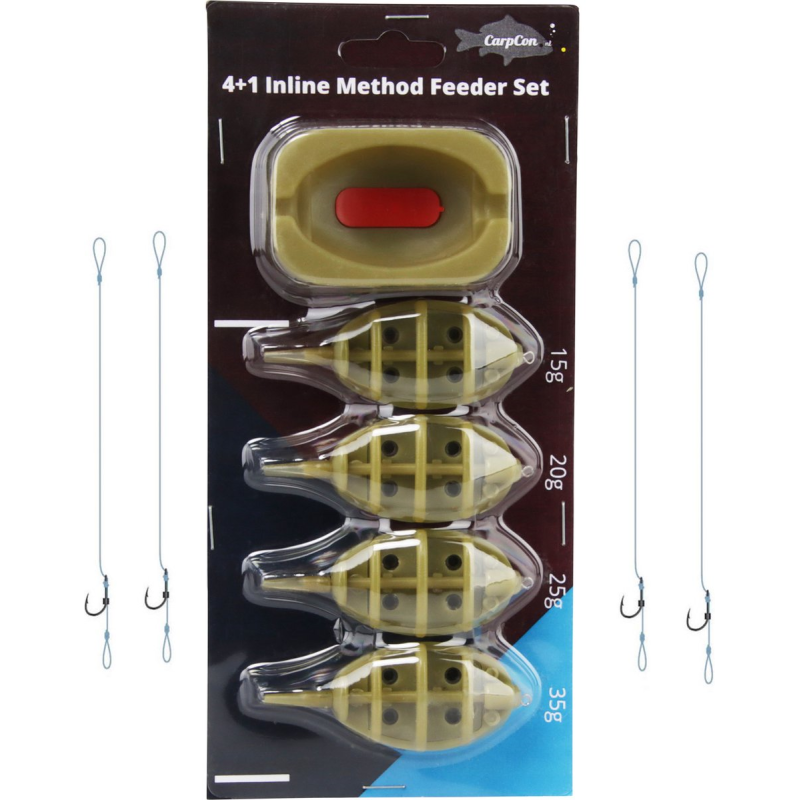 CarpCon 4+1 Method Feeder Set 'Compleet' incl. onderlijnen