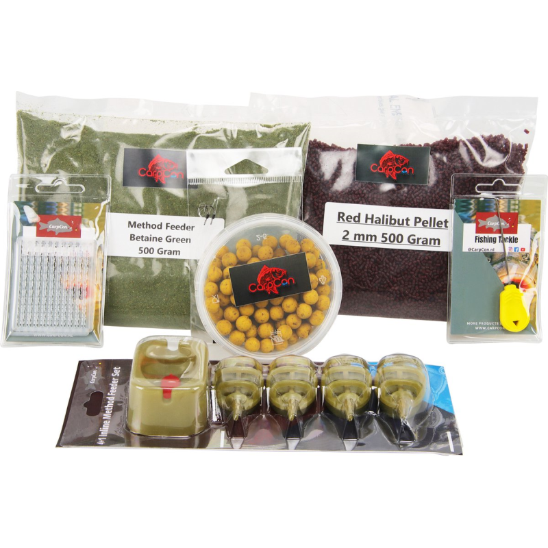 CarpCon 4+1 Method Feeder Set 'Deluxe' incl. onderlijnen