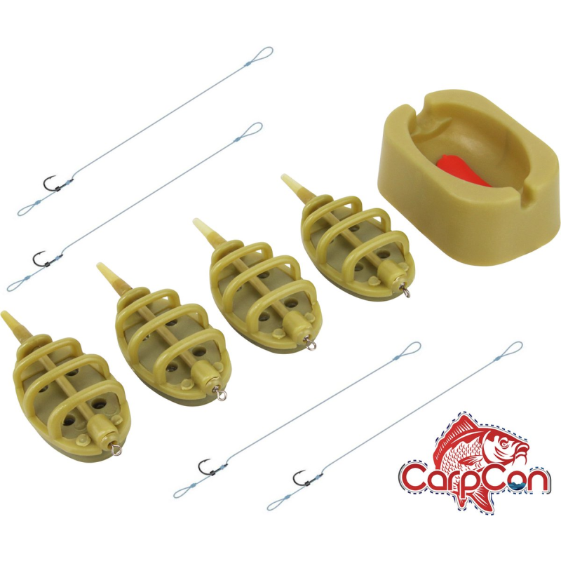 CarpCon 4+1 Method Feeder Set 'Compleet' incl. onderlijnen