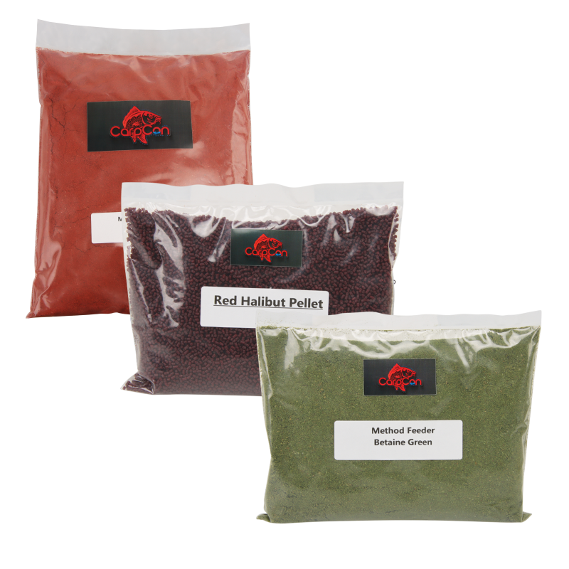 CarpCon 3x 1kg Method Feeder Grondvoer 'Assorti'