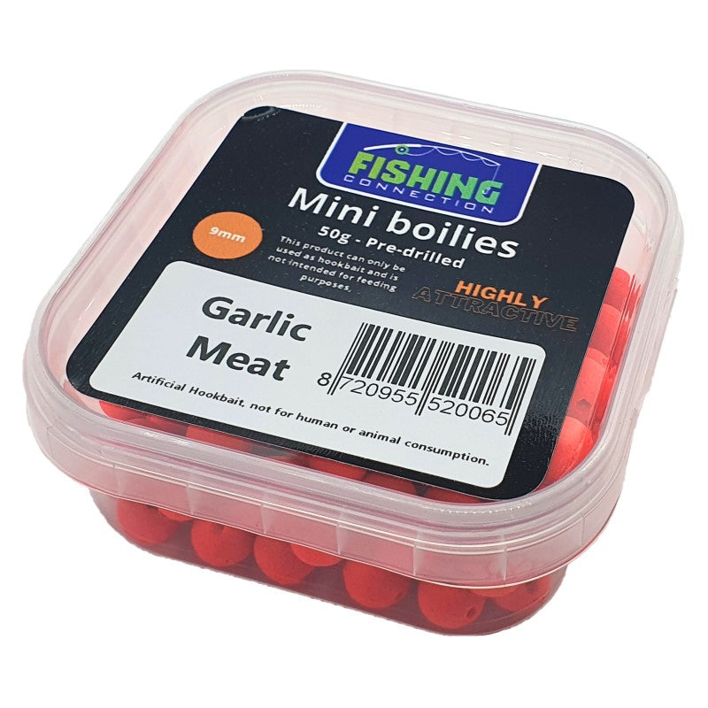 FC Mini Boilies (pre-drilled) 'Garlic Meat' 9mm - 50g