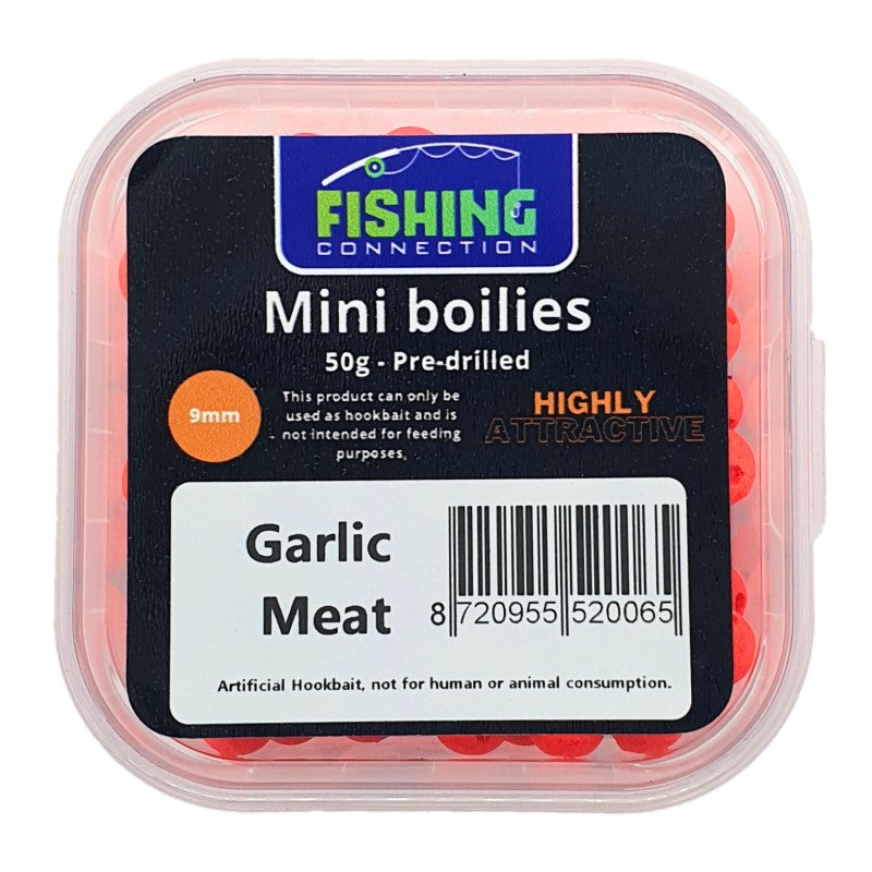 FC Mini Boilies (pre-drilled) 'Garlic Meat' 9mm - 50g