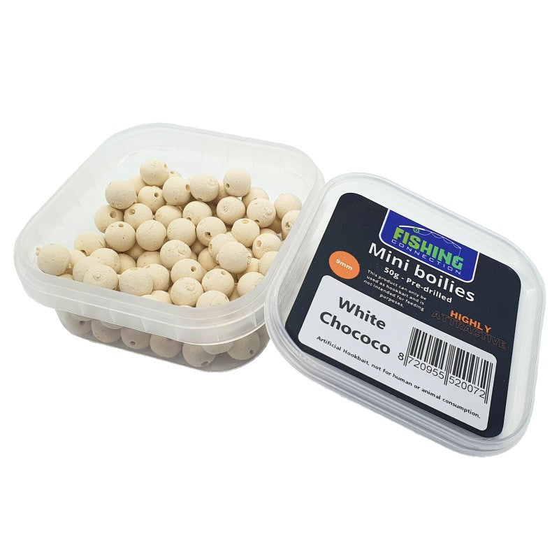 FC Mini Boilies (pre-drilled) 'White Chococo' 9mm - 50g