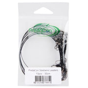 PredaCon Stalen onderlijnen - 30cm - Zwart — 10 stuks