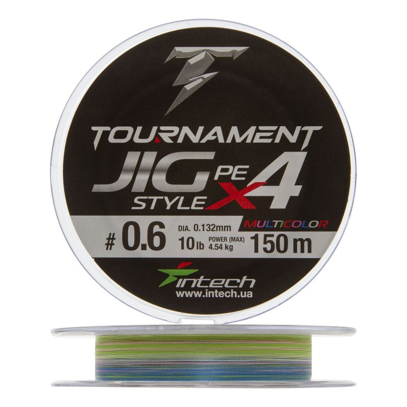 Intech Tournament JIG Style PE X4 Braid - Multicolor - 150m (meerdere diameters)