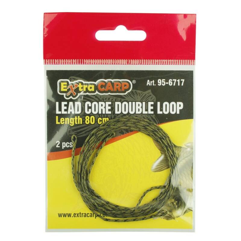 Extra Carp Double Loop Leadcore Leaders 'Camo Groen' - 2 stuks