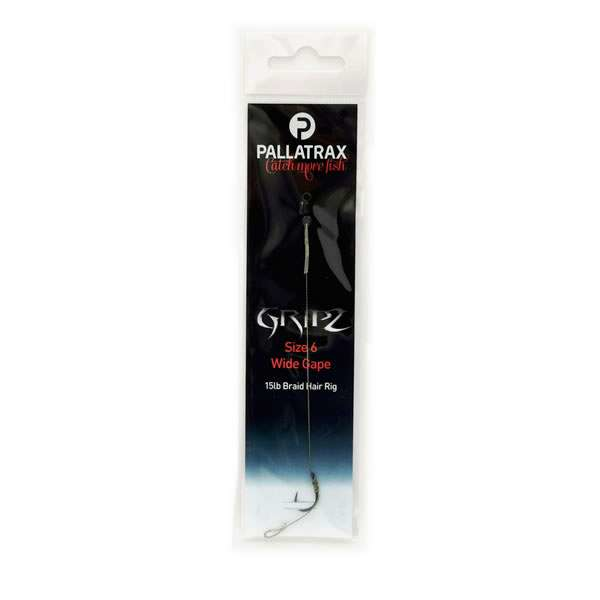 Pallatrax GRIPZ Wide Gape Braid Hair Rig (meerdere varianten) — #8 - 12lb